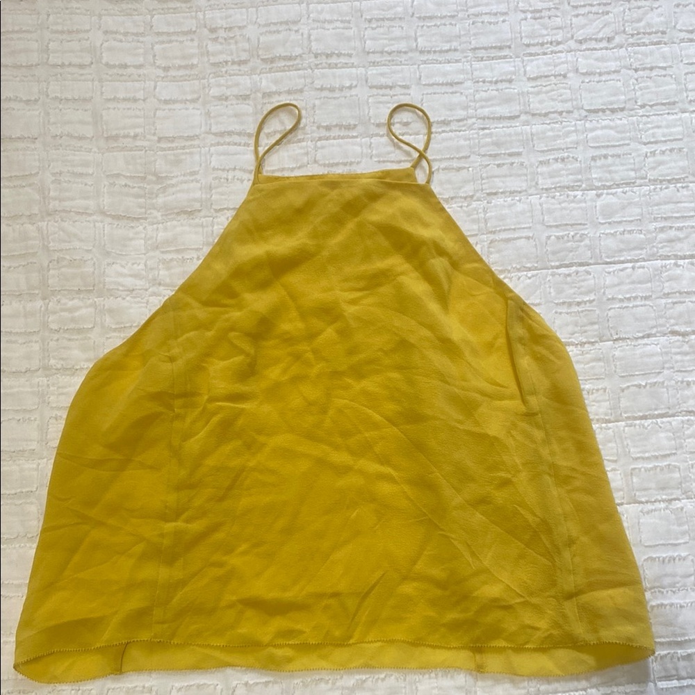 Aritzia/Wilfred 100% silk yellow top